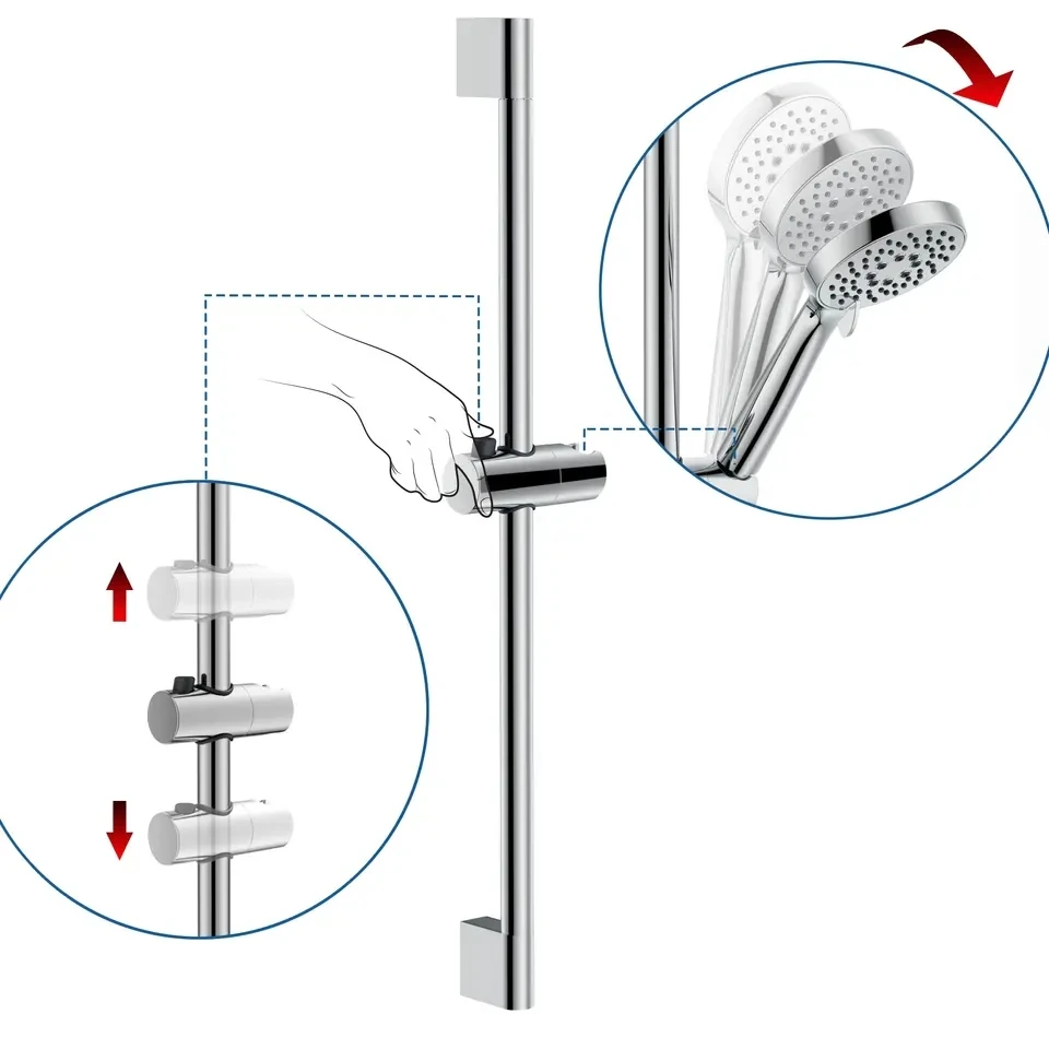 Rail Wall Mount Stainless Steel Shower Sliding Bar