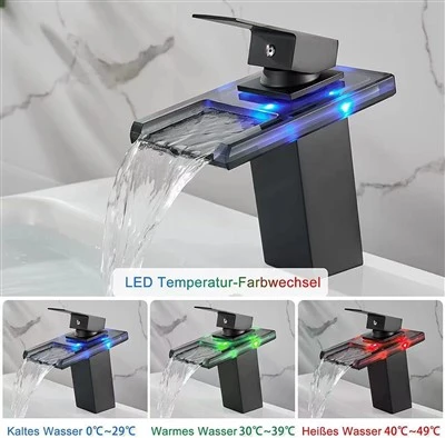 Bathroom Sink Faucet With LED Light